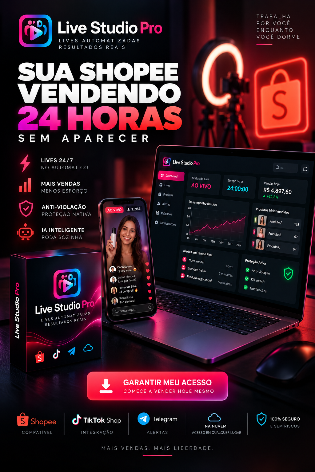 Apresentação da ferramenta Live Studio Pro — TikTok Shop