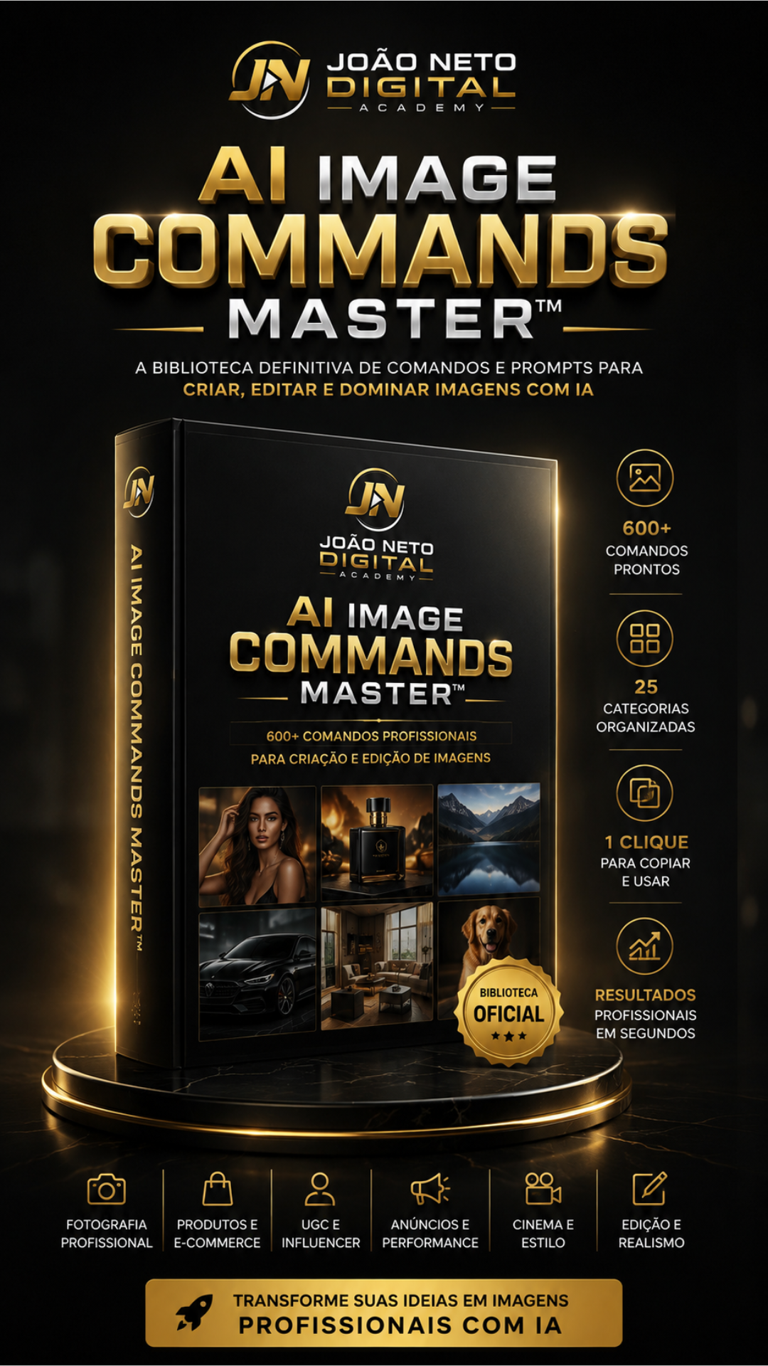 AI Image Commands Master — 600+ comandos prontos para criar e editar imagens com IA