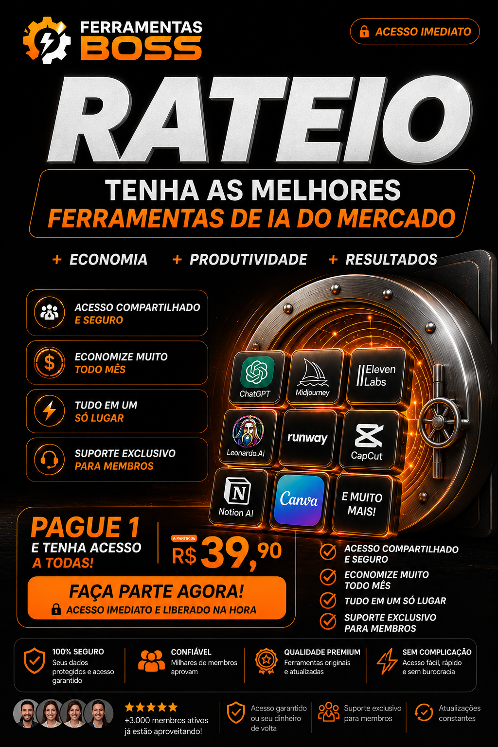 Apresentação da ferramenta Ferramentas BOSS — Rateio de IA